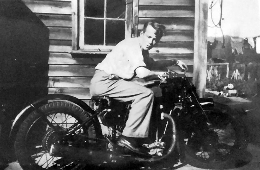 Keith Bone on motorbike at Mai Mai | West Coast New Zealand History