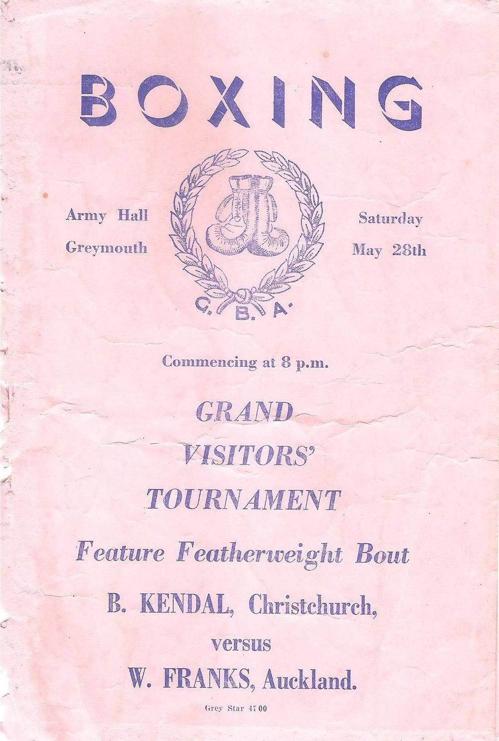 Boxing programme, Greymouth | West Coast New Zealand History
