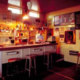 Bar of the Red Lion Hotel, Hokitika, 1979.