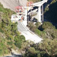 Arthur's Pass and Otira road construction 1999.