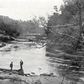 Mokihinui River..St Helen`s township in the distance. 1907.