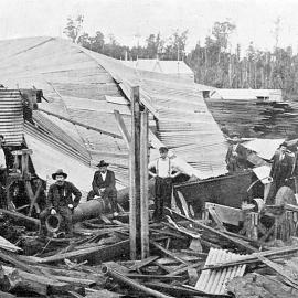 Boiler explosion Wilson and Company`s sawmill, Kumara Junction. 1906.