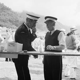Two St Johns men at a carnival at Barrytown, 1971.