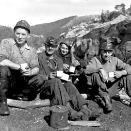 Stockton Mine - Joe Morgan on the left , a Shearer beside him.