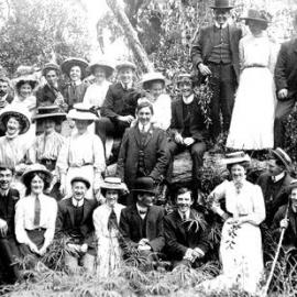 Picnic at Lake Mahinapua..photo by Ben Thiem.1906.