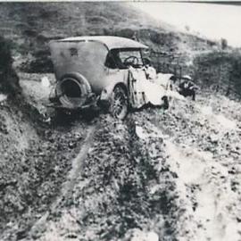 Newmans bogged down in the Buller Gorge .1920s.