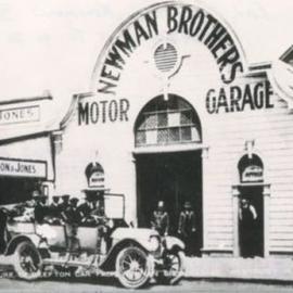 Newmans service car leaving Westport for Reefton 1920s