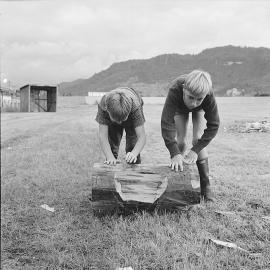  Cleanup after  the Woodchopping Contest Wingham Park,Coal Creek.1971.  ALBUM