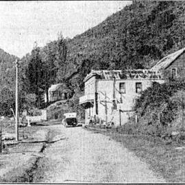The Post Office Hotel, Lyell, after Murchison Earthquake, June 1929.