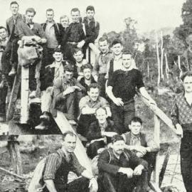Miners from the Red Queen Mine, Upper Mokihinui River 1935.  -2 PHOTOS -
