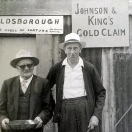 Jack Coghlan and Percy McLean at their Goldsborough claim, 1968.