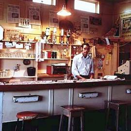 Bar of the Red Lion Hotel, Hokitika, 1981.