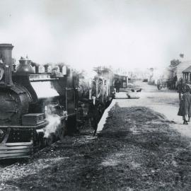 Train leaving Cape Foulwind railway station en-route for Westport.