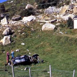 Jacksons farmstead after the 1968 Inangahua earthquake.