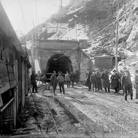 Group at entrance of the Otira Tunnel.1923