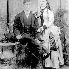 Agnes Taylor and William Curtis Havill,on their wedding day,4th January, 1887.  -2 PHOTOS-