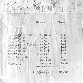 Kennedy Bros wages book