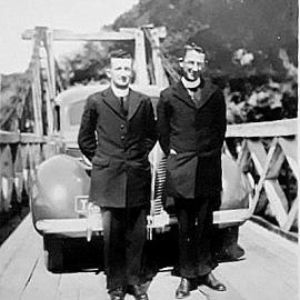 Rev. Fathers Kennedy and Larsen on the Nile River Bridge.