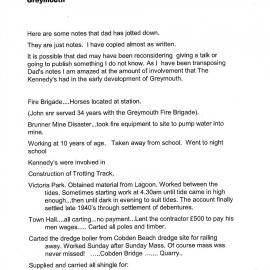 Involvement of The Kennedys in the construction of Greymouth .   -2 PAGES-