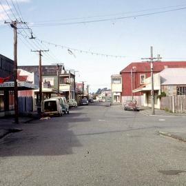 My fathers 1957 red Desoto -Diplomat model-parked on the right hand side. Hokitika.1964.