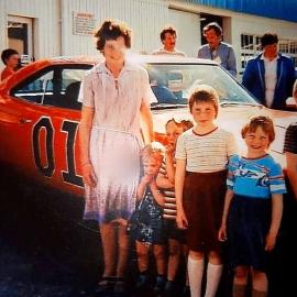 Flanagan family at Marsden Brickies workshop. 1980s.