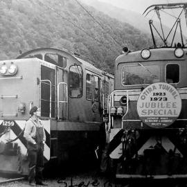 1973 Otira tunnel jubilee with Steve Billett