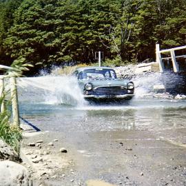 Vauxhall v Ford. Near Arthurs Pass. 1975.