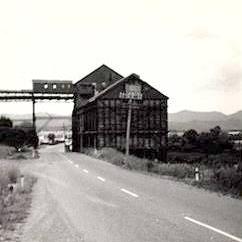 View down main road to coal bins at Dobson.1969.