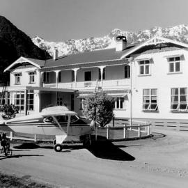 Mt Cook Airlines Piper Tripacer at Fox Glacier 1958.