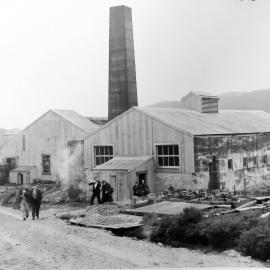 Miners leaving the Denniston Bath-House,1945.