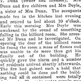 Barrytown Hotel fire 27 Nov 1923.