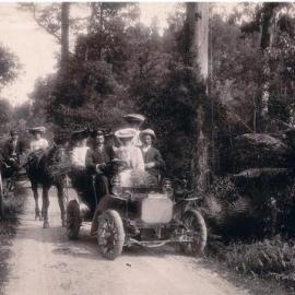  Arthur Schaef with his caron Lake Kaniere Road.1904.  -2 PHOTOS-