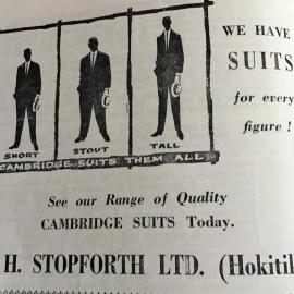Advertisement  for W.H Stopforth Ltd.,Hokitika.