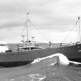 Gamma arriving at Greymouth from the Solomons Sept 1971