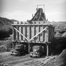 Gibbs Transport at Rata opencast mine, Charleston 1946. 3 photos.