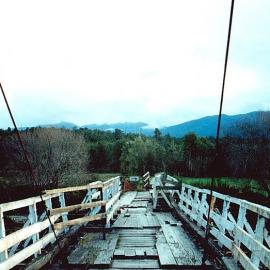 Bridge at Perseverance, north of Reefton, 1970s.