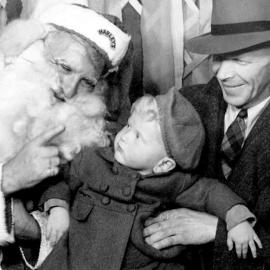  Christmas at Harleys - Colin Bell holding Geoffrey Bell.1948.