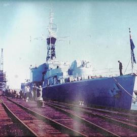 HMNZS Kaniere at Greymouth.1959. *PHOTO ALBUM*