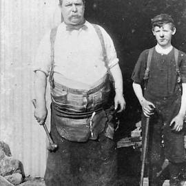 Blacksmith and apprentice, Coalbrookdale 1900.