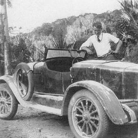  Gerald West with his home-made car.1920`s