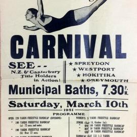 Greymouth Amateur Swimming Club-Inter Club  Carnival.1951.