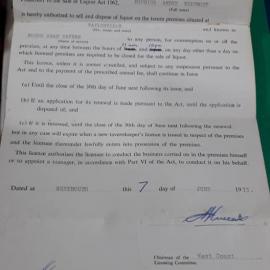 Tavernkeeper's licence, Buck's Head Tavern, Taylorville - Maurice Beaumont