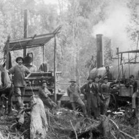 Joseph Henry Abbott at Te Kinga Sawmill.  ca.1920s.