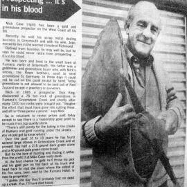 Mick Case, gold and greestone prospector