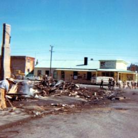 Remains of New Commercial Hotel after the 1968 fire, Reefton.