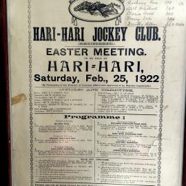 Hari Hari Jockey Club, Easter meeting 1922