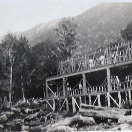 Maruia Springs Hotel under construction 1930s.