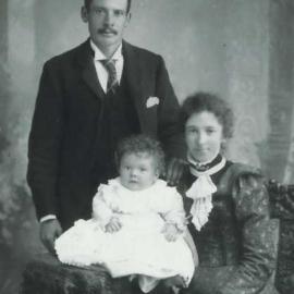 John Louis Butcher and Doras Butcher and son, Joseph John Butcher.1900.