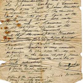 A copy of a contract of James Gordon to sell land to James Murdoch