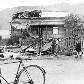 Tornado damage to the police sergeant's house in Arney Street, Greymouth, 8th April 1936.